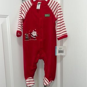 Little Me Holiday Velour Onesie